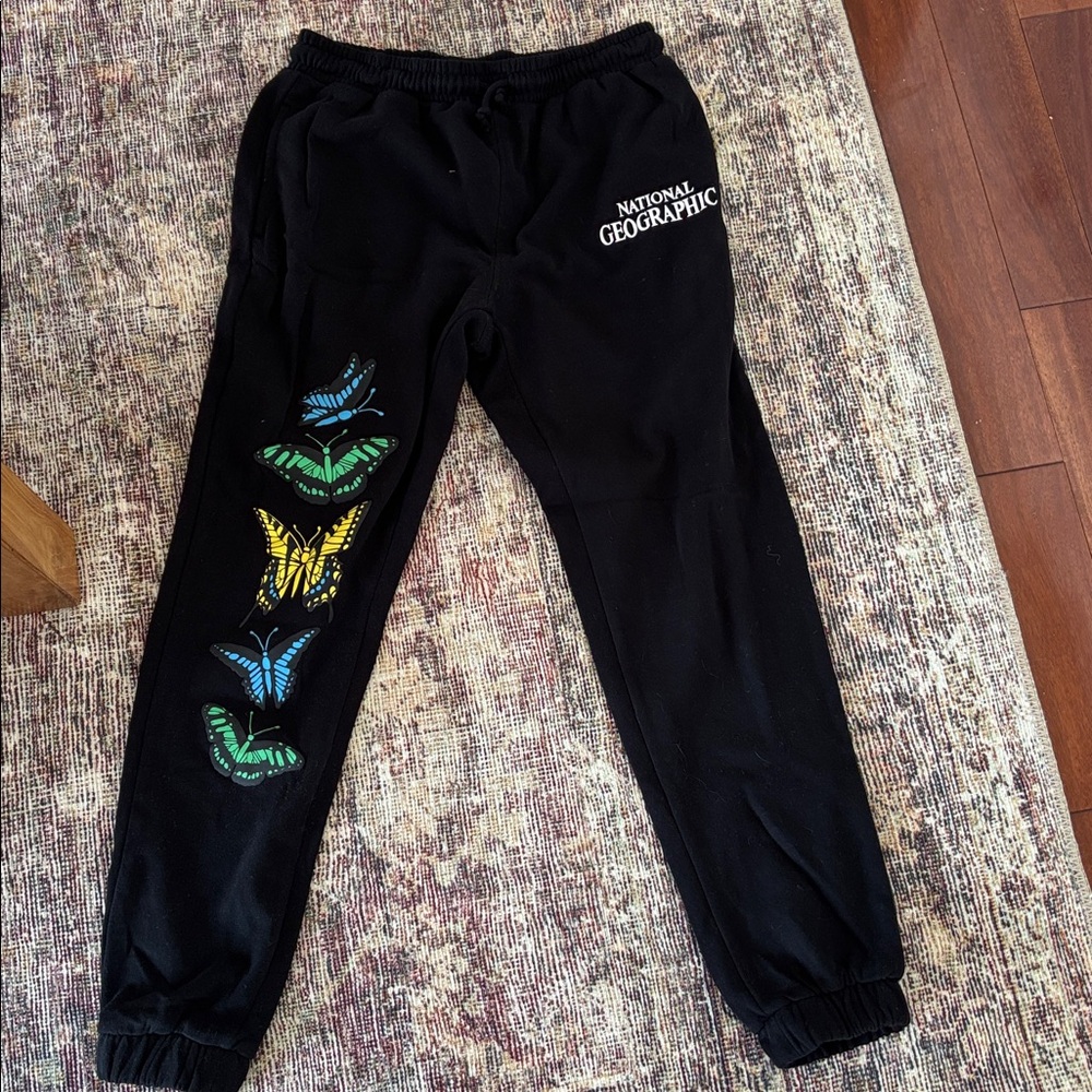 Parks Project Black Joggers with Butterfly Design